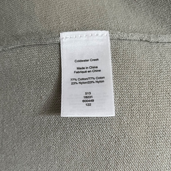 Coldwater Creek Lightweight 3/4 Sleeve Cardigan Grey Tone Size Small NWOT - Picture 8 of 8